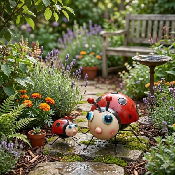 Niedlicher Marienkäfer Mira klein ca. 14 cm - Dekofigur